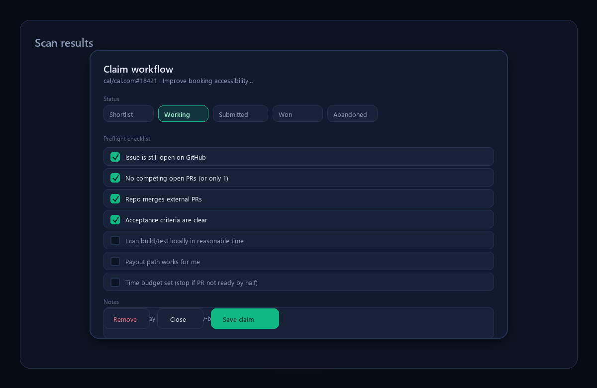 Claim workflow